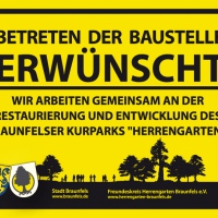 Betreten der Baustelle erwünscht! Der Förderverein unterstützt die Stadt Braunfels  bei Pflege und Erhalt des Kurparks "Herrengarten".